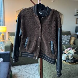 Steve Madden Brown and black varsity jacket